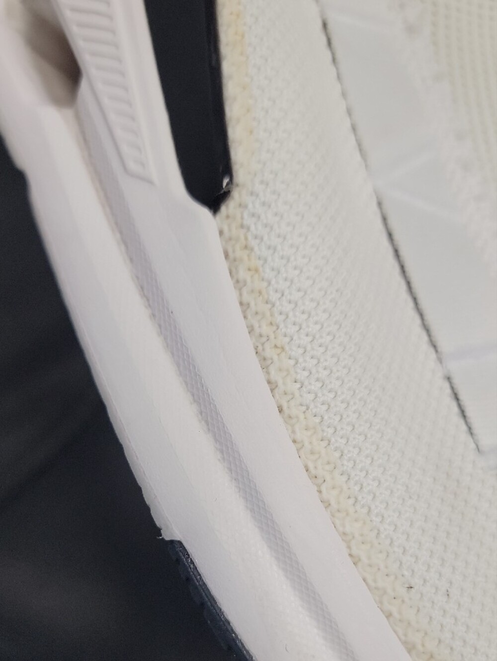 On Running White Slip-On Knit Sneakers with Black Heel Tab - Picture 6 of 8